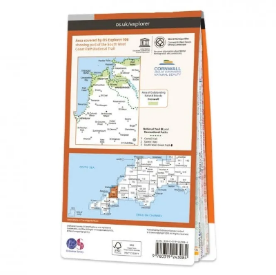 Ordnance Survey Explorer 1:25 000 Laminated - 106 - Newquay & Padstow