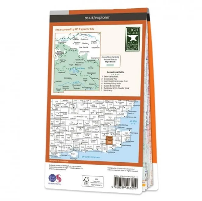 Ordnance Survey Explorer 1:25 000 Laminated - 136 - The Weald Royal Tunbridge Wells
