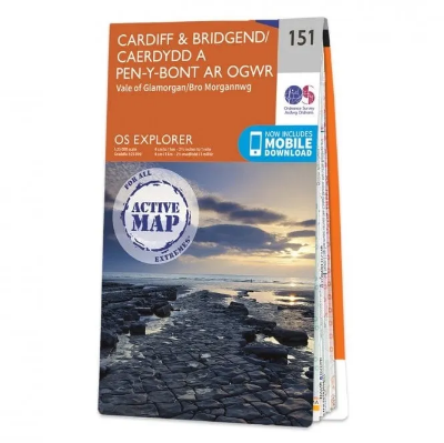 Ordnance Survey Explorer 1:25 000 Laminated - 151 - Cardiff & Bridgend