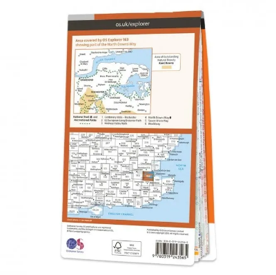 Ordnance Survey Explorer 1:25 000 Laminated - 163 - Gravesend & Rochester
