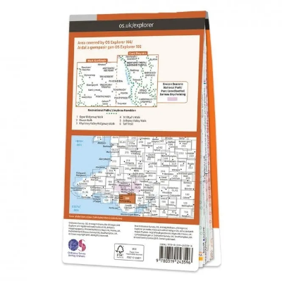 Ordnance Survey Explorer 1:25 000 Laminated - 166 - Rhondda & Merthyr Tydfil