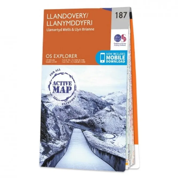 Ordnance Survey Explorer 1:25 000 Laminated - 187 - Llandovery, Llanwrtyd Wells & Llyn Brianne