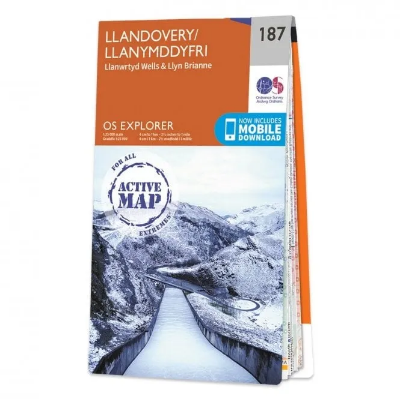Ordnance Survey Explorer 1:25 000 Laminated - 187 - Llandovery, Llanwrtyd Wells & Llyn Brianne