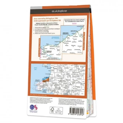 Ordnance Survey Explorer 1:25 000 Laminated - 198 - Cardigan & Newquay