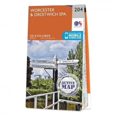 Ordnance Survey Explorer 1:25 000 Laminated - 204 - Worcester & Droitwich Spa