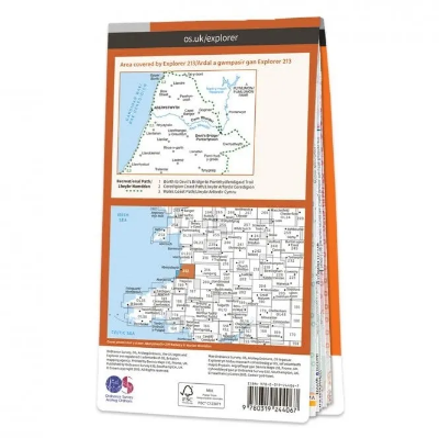 Ordnance Survey Explorer 1:25 000 Laminated - 213 - Aberystwyth & Cwm Rheidiol