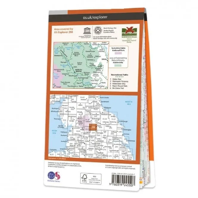 Ordnance Survey Explorer 1:25 000 Laminated - 298 - Nidderdale