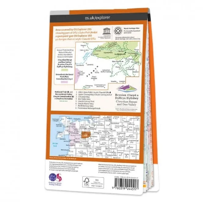 Ordnance Survey Explorer 1:25 000 Laminated - 255 - Llangollen & Berwyn
