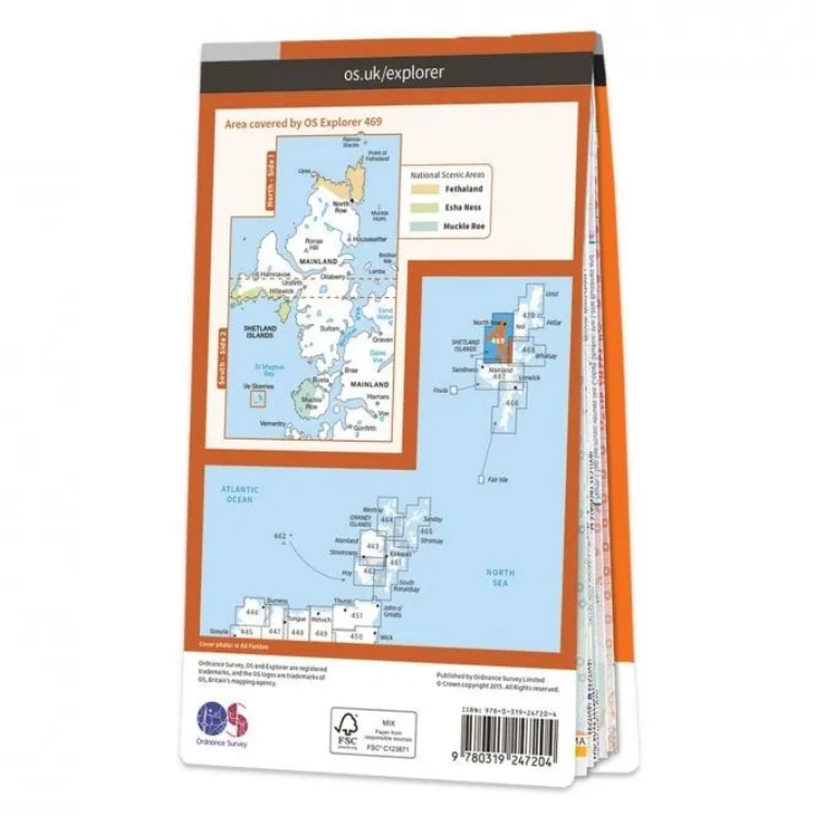 Ordnance Survey Explorer 1:25 000 - 469 - Shetland Mainland NW