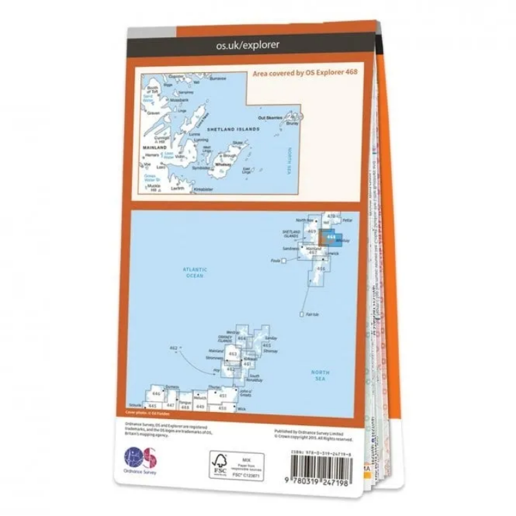 Ordnance Survey Explorer 1:25 000 - 468 - Shetland Mainland NE
