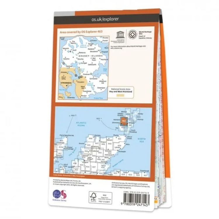 Ordnance Survey Explorer 1:25 000 - 463 - Orkney West Mainland