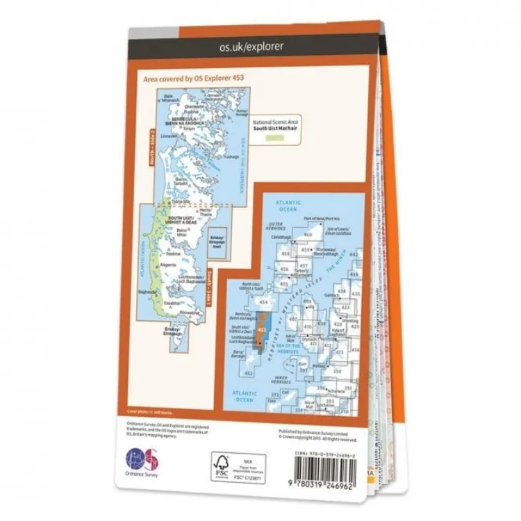 Ordnance Survey Explorer 1:25 000 - 453 - Benbecula & South Uist