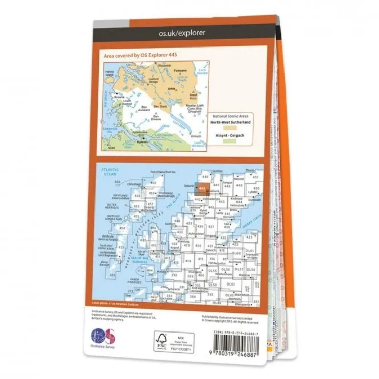 Ordnance Survey Explorer 1:25 000 - 445 - Foinaven Arkle