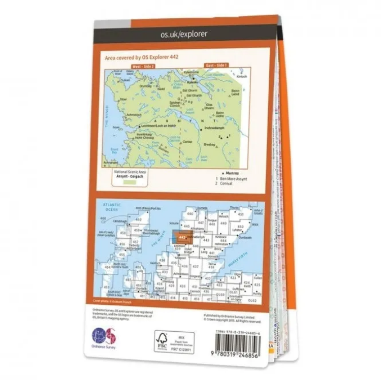 Ordnance Survey Explorer 1:25 000 - 442 - Assynt & Lochinver