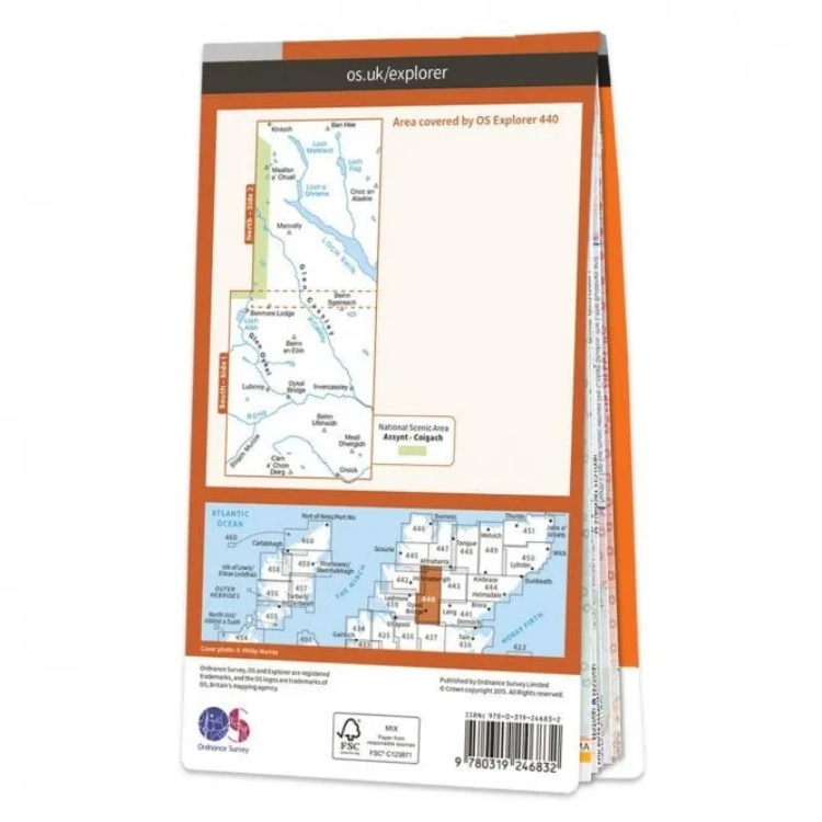 Ordnance Survey Explorer 1:25 000 - 440 - Glen Cassley