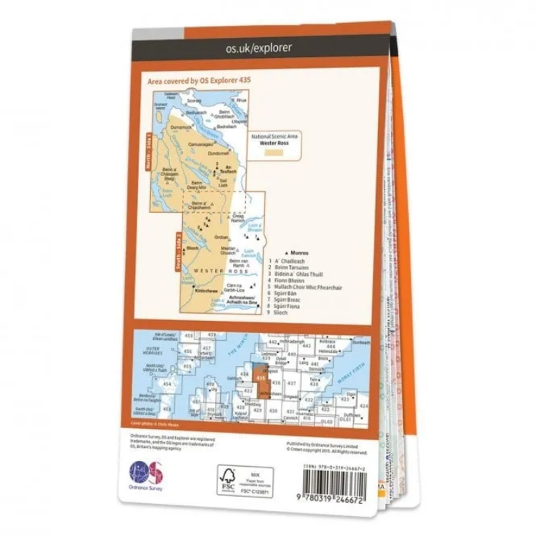 Ordnance Survey Explorer 1:25 000 - 435 - An Teallach & Slioch
