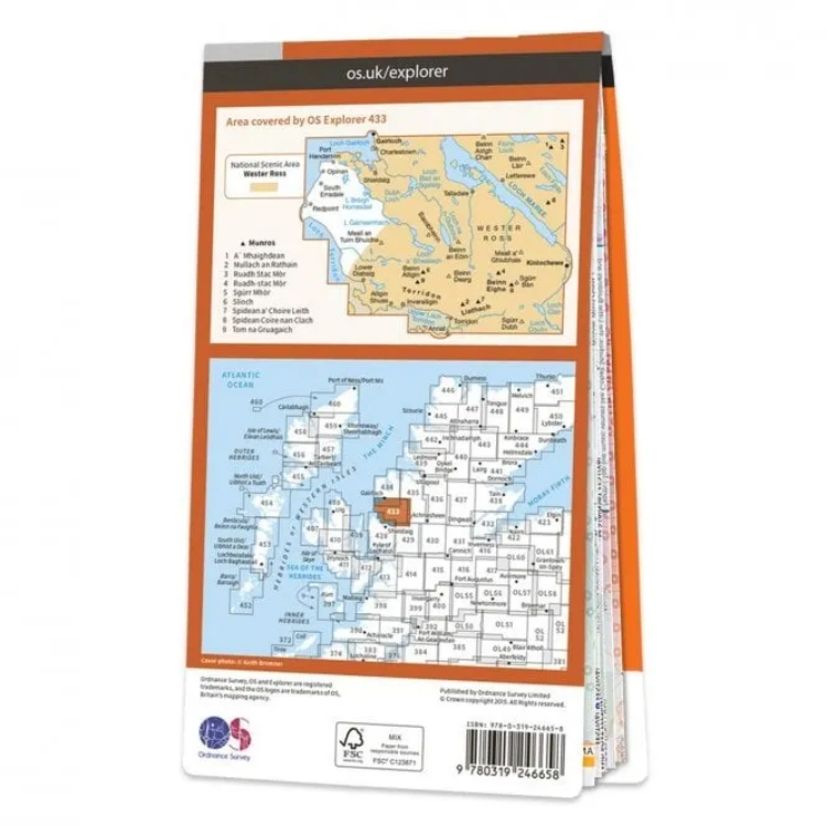 Ordnance Survey Explorer 1:25 000 - 433 - Torridon Ben Eighe & Liathach
