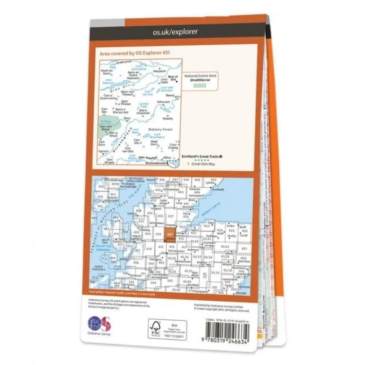Ordnance Survey Explorer 1:25 000 - 431 - Glen Urquhart