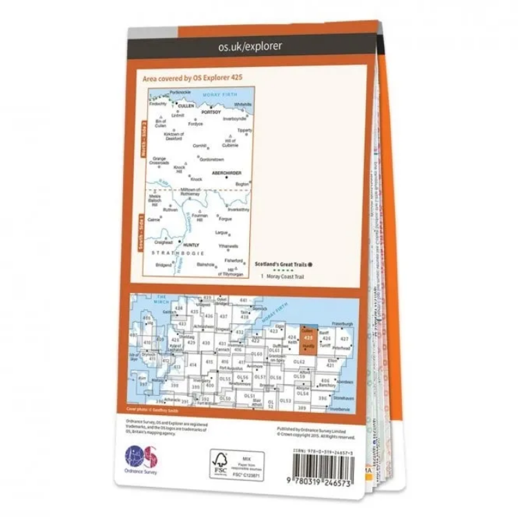Ordnance Survey Explorer 1:25 000 - 425 - Huntly & Cullen