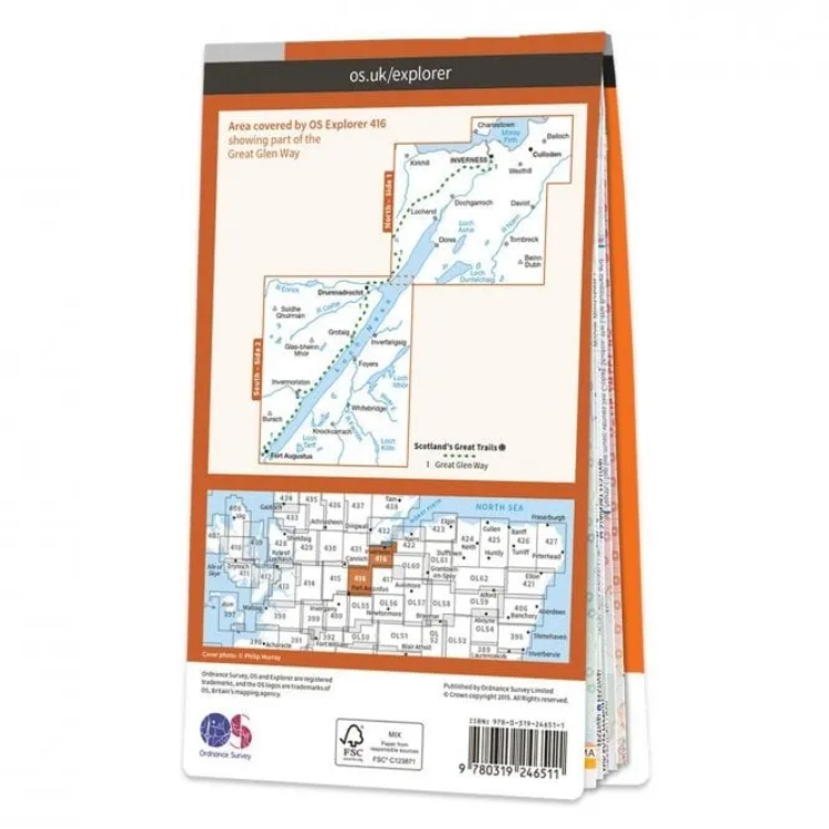 Ordnance Survey Explorer 1:25 000 - 416 - Inverness