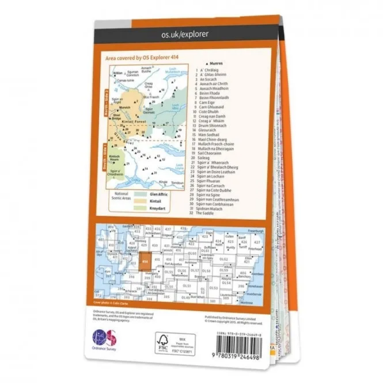 Ordnance Survey Explorer 1:25 000 - 414 - Glen Sheil & Kintail