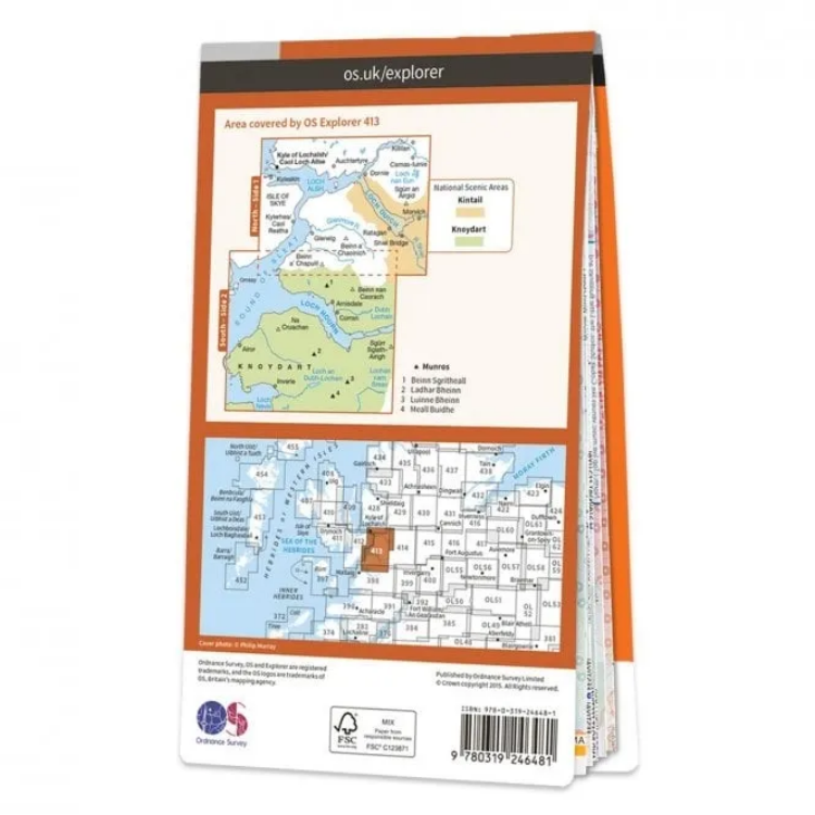 Ordnance Survey Explorer 1:25 000 - 413 - Knoydart Loch Hourn