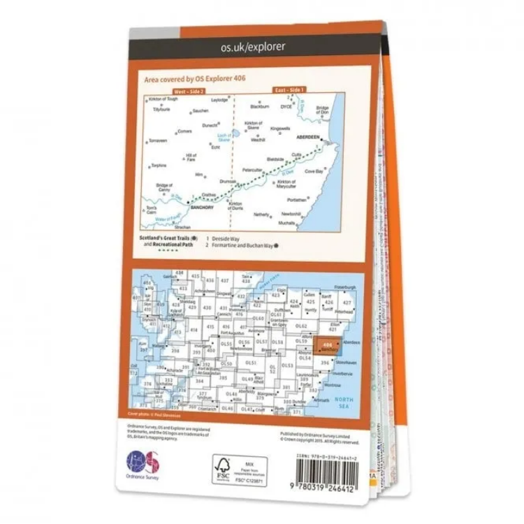 Ordnance Survey Explorer 1:25 000 - 406 - Aberdeen & Banchory