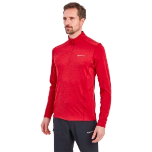 Montane Men's Dart Zip Neck T-Shirt in Acer Red