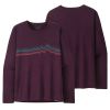 Patagonia Women's Long Sleeved Capilene Cool Daily Graphic Shirt Ridge Rise Stripe: Night Plum X-Dye