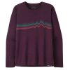 Patagonia Women's Long Sleeved Capilene Cool Daily Graphic Shirt Ridge Rise Stripe: Night Plum X-Dye
