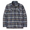 Patagonia Men's Long-Sleeved Organic Cotton Midweight Fjord Flannel Shirt in Fields: New Navy