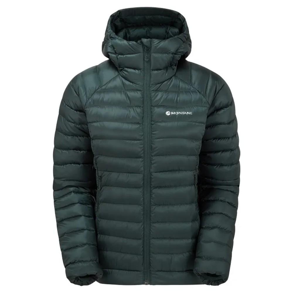 Montane Women's Anti-Freeze Hooded Down Jacket in Deep Forest