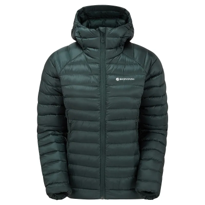 Montane Women's Anti-Freeze Hooded Down Jacket in Deep Forest