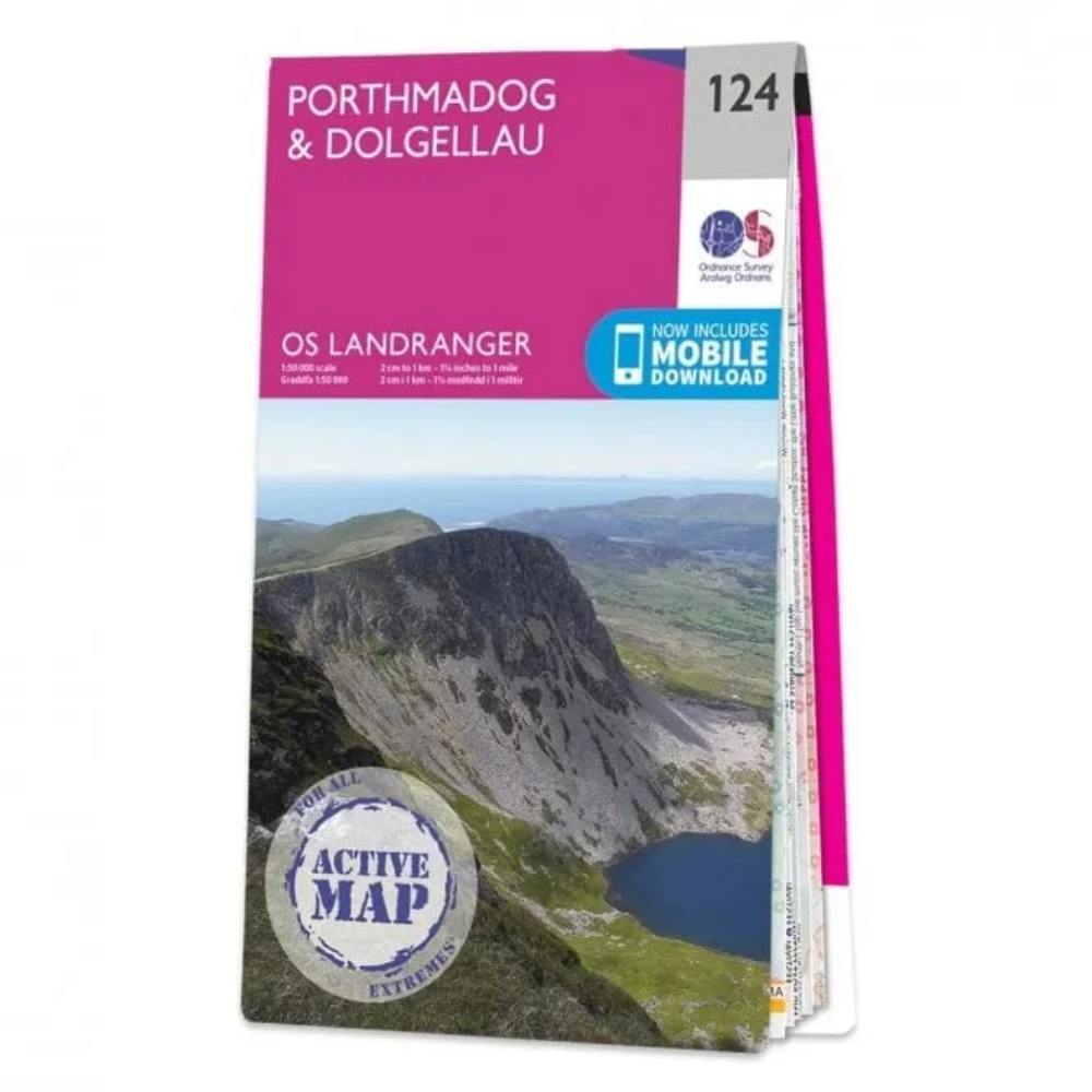 Ordnance Survey Landranger 1:50 000 Laminated 124 - Dogellau