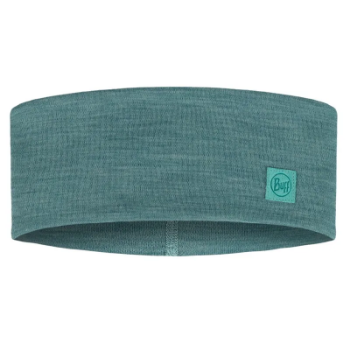 Buff Merino Wide Headband in Solid Pool