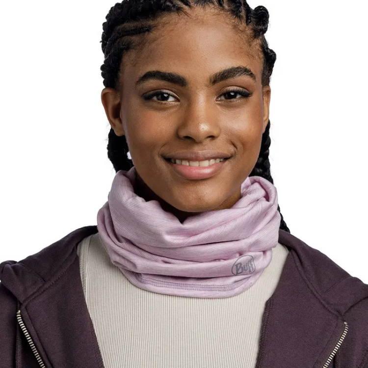 Buff Lightweight Merino Wool Buff in Multistripes Lilac Sand