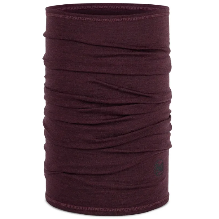 Buff Lightweight Merino Wool Buff in Solid Garnet