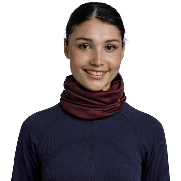 Buff Lightweight Merino Wool Buff in Solid Garnet