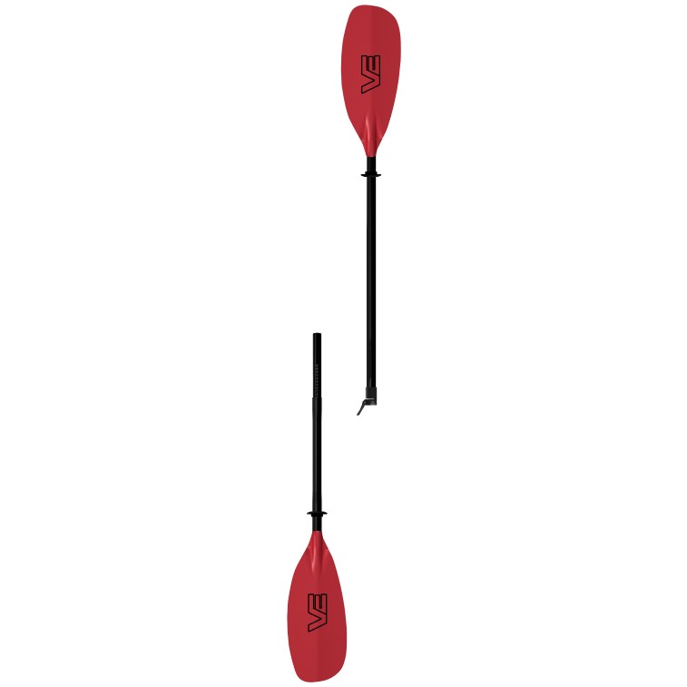 VE Paddles Explorer Glass 2-Piece Glass Straight Shaft Paddle - Red 
