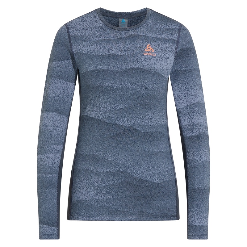 Odlo Women's The Whistler Long Sleeve in Folkstone Grey - India Ink