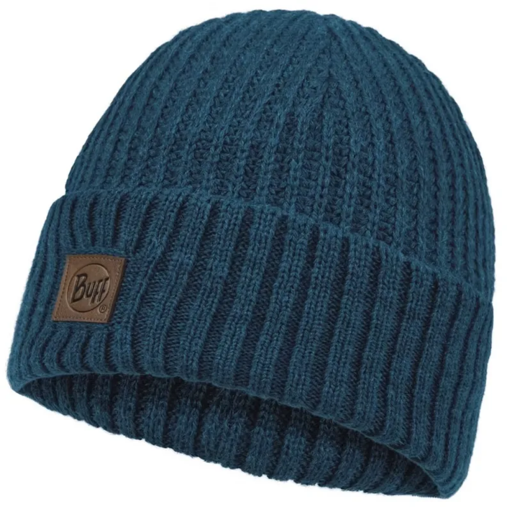 Buff Knitted Hat in Rutger Steel Blue