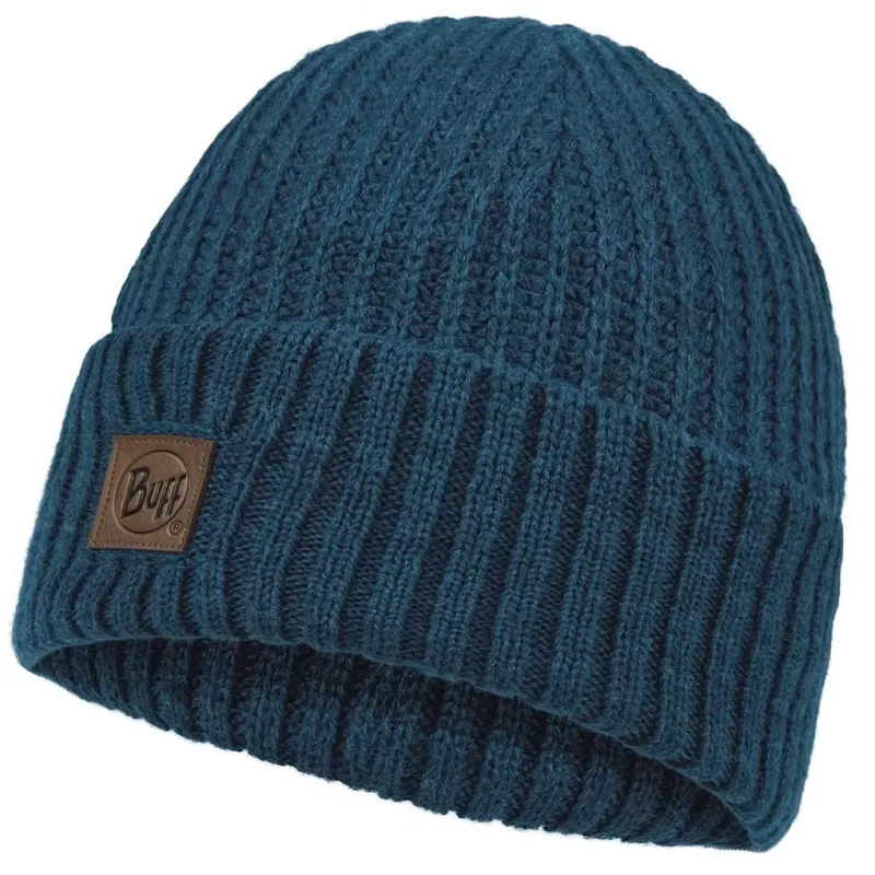 Buff Knitted Hat in Rutger Steel Blue