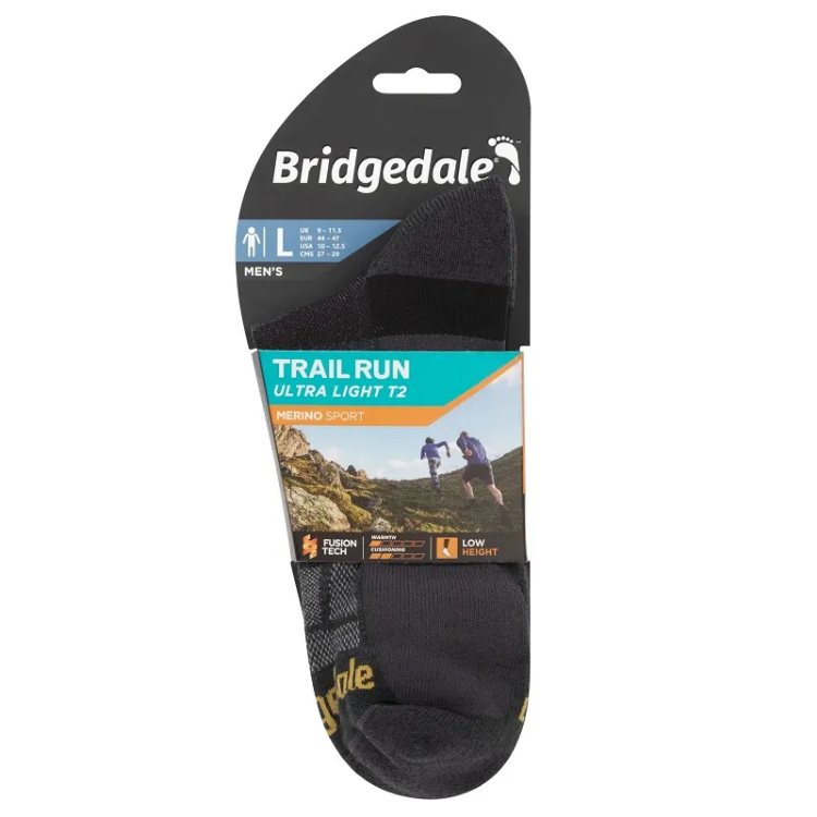 Bridgedale Trail Run Ultralight T2 Merino Sport Low Men's in Gunmetal