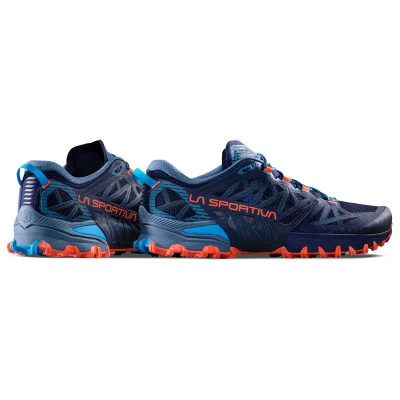 La Sportiva Bushido III Wide in Deep Sea / Cherry Tomato
