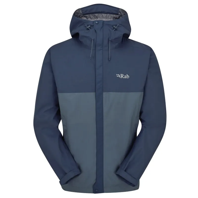 Rab Downpour Eco Jacket in Tempest Blue / Orion Blue