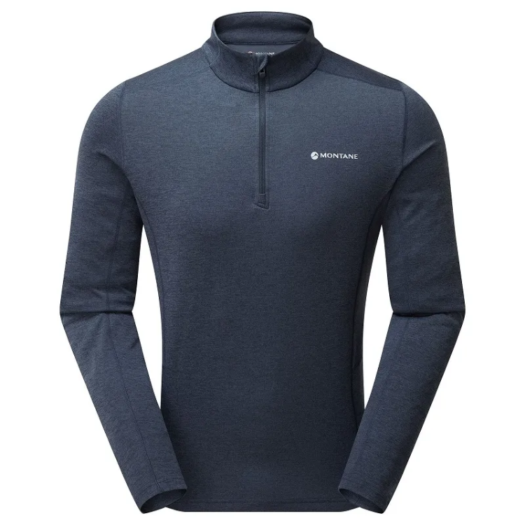 Montane Men's Dart Zip Neck T-Shirt in Eclipse Blue