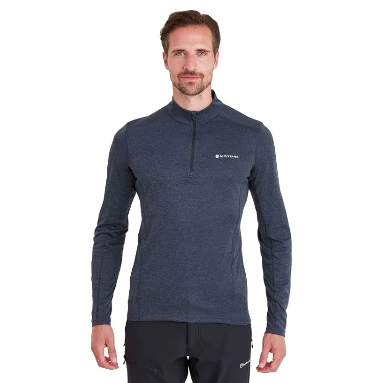 Montane Men's Dart Zip Neck T-Shirt in Eclipse Blue