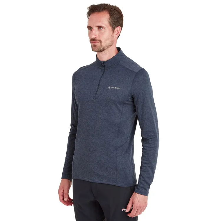Montane Men's Dart Zip Neck T-Shirt in Eclipse Blue