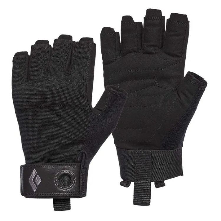 Black Diamond Crag Half-Finger Gloves in Black