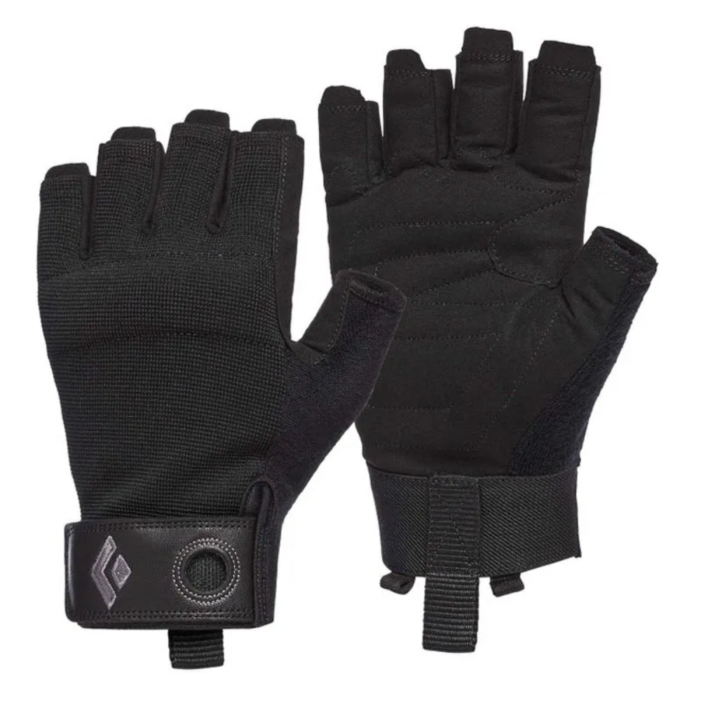 Black Diamond Crag Half-Finger Gloves in Black